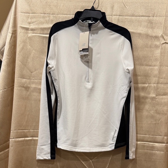 New Balance Tops - White and Black Long Sleeve Athletic Top